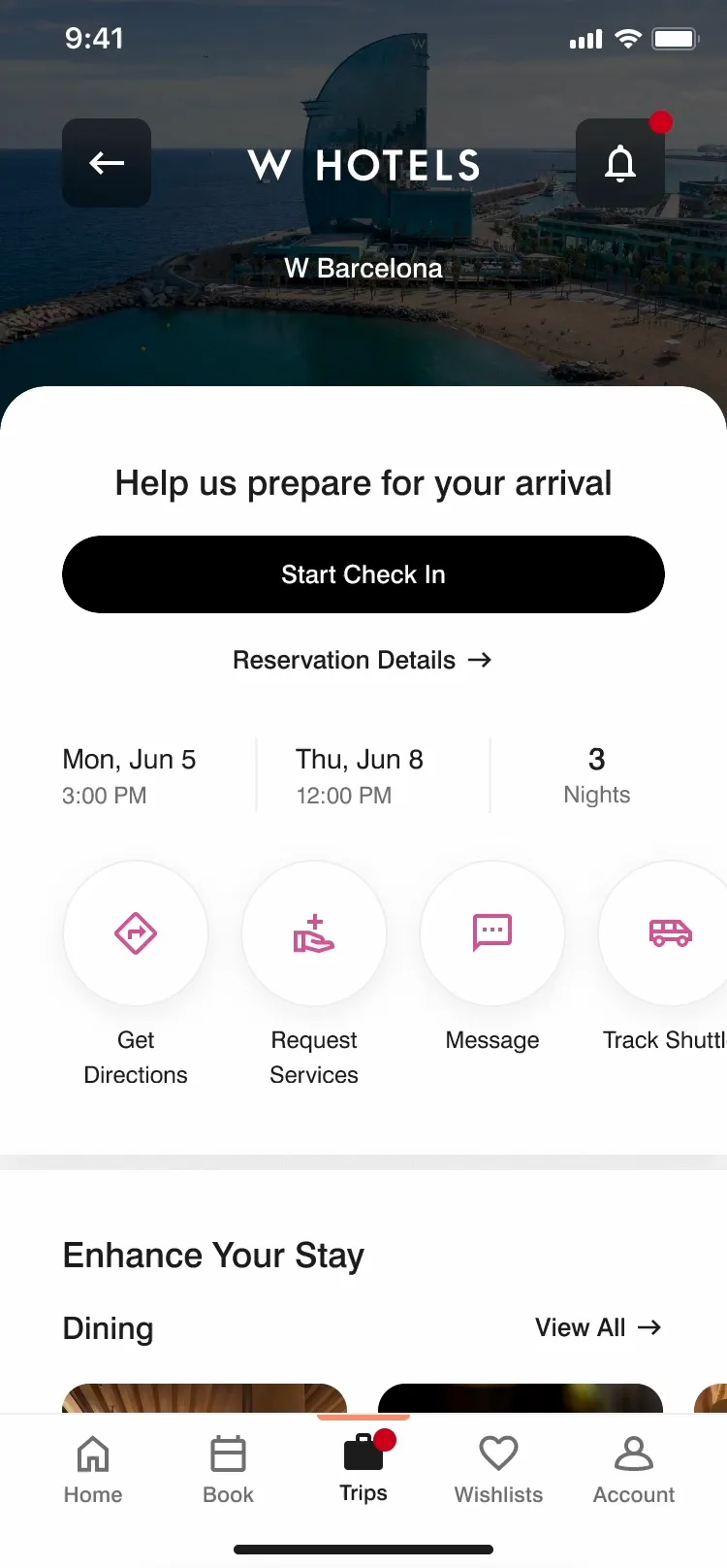 Marriott mobile check-in — arrival flow walkthrough