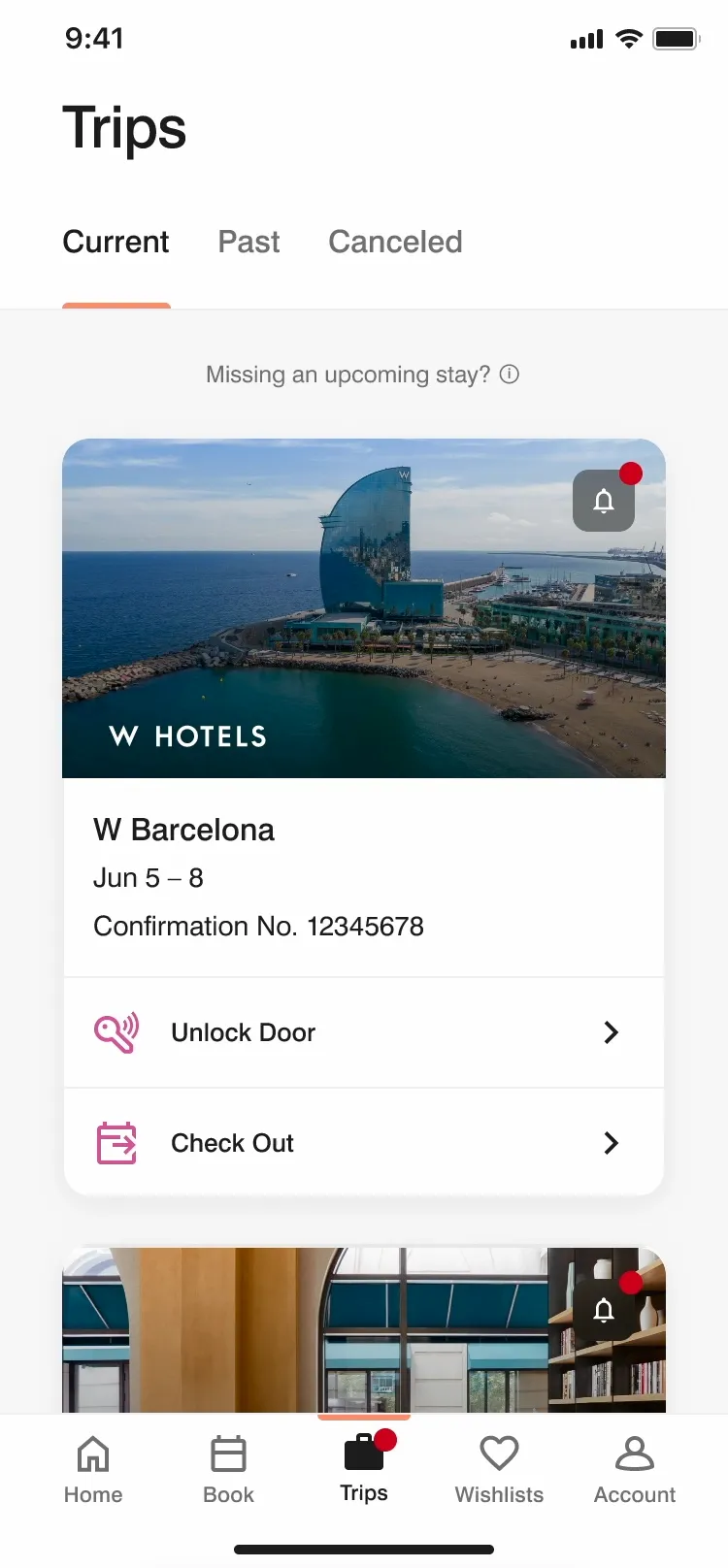 Marriott mobile key — unlock flow walkthrough